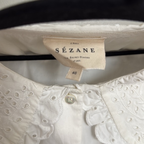 Sezane Alexia Shirt Ecru - Picture 6 of 7